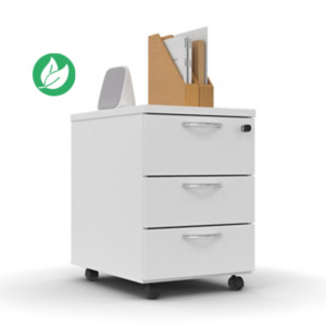 Caisson mobile 3 tiroirs L.42 x P.58 x H.60 cm - Blanc Caisson mobile 3 tiroirs L.42 x P.58 x H.60 cm - Blanc