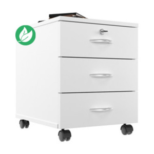 Caisson mobile Bois Starting 2 - 3 tiroirs - Blanc Caisson mobile Bois Starting 2 - 3 tiroirs - Blanc