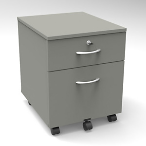 Caisson mobile Bois Starting 2 - Alumunium / Gris, 2 tiroirs Caisson mobile Bois Starting 2 - Alumunium / Gris, 2 tiroirs