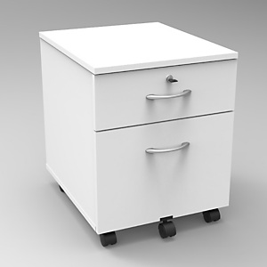 Caisson mobile Bois Starting 2 - Blanc, 2 tiroirs Caisson mobile Bois Starting 2 - Blanc, 2 tiroirs