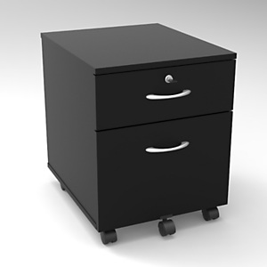 Caisson mobile Bois Starting 2 - Noir, 2 tiroirs Caisson mobile Bois Starting 2 - Noir, 2 tiroirs