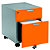 Caisson mobile Casting - 2 tiroirs - Aluminium - façade Orange - 2