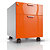 Caisson mobile Casting - 2 tiroirs - Aluminium - façade Orange - 1
