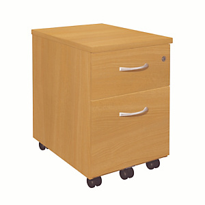 Caisson mobile mélaminé 2 tiroirs Hêtre E LINK +