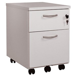 Caisson mobile mélaminé NF Environnement 2 tiroirs Gris - H.60 x L. 42 x P. 59 cm