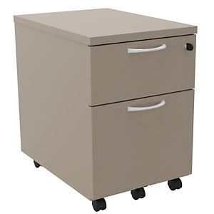 Caisson mobile mélaminé NF Environnement 2 tiroirs H.60 cm - Argile