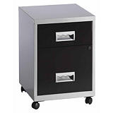 Sans Caisson mobile Pratic - 2 tiroirs - Aluminium - Tiroirs Noir Sans Caisson mobile Pratic - 2 tiroirs - Aluminium - Tiroirs Noir