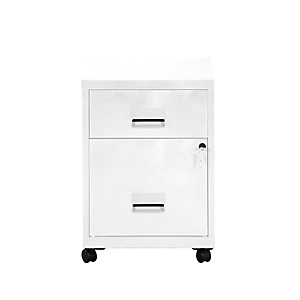Caisson mobile Pratic - 2 tiroirs - Blanc Caisson mobile Pratic - 2 tiroirs - Blanc