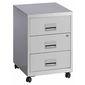 Caisson mobile Pratic - 3 tiroirs - Aluminium Caisson mobile Pratic - 3 tiroirs - Aluminium