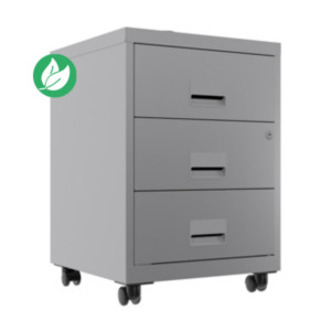 Caisson mobile Pratic - 3 tiroirs - Aluminium Caisson mobile Pratic - 3 tiroirs - Aluminium
