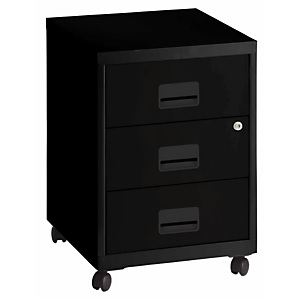 Caisson mobile Pratic - 3 tiroirs - Noir Caisson mobile Pratic - 3 tiroirs - Noir