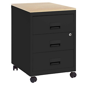 Caisson mobile Pratic Plus - 3 tiroirs - Hêtre - tiroirs Anthracite Caisson mobile Pratic Plus - 3 tiroirs - Hêtre - tiroirs Anthracite
