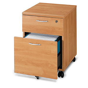 Caisson mobile Pronto - L.43 x P.42 x H.60 cm - 2 tiroirs - Aulne