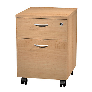 Caisson mobile Pronto - L.43 x P.42 x H.60 cm - 2 tiroirs - Hêtre