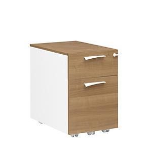 Caisson mobile Sunniva 2 tiroirs, P. 60 cm - Finition Merisier Italien Caisson mobile Sunniva 2 tiroirs, P. 60 cm - Finition Merisier Italien