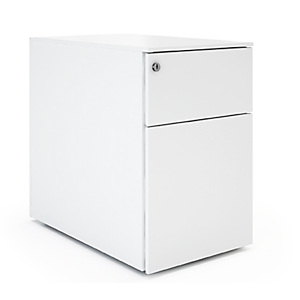 Caisson mobile métal petite largeur 2 tiroirs - Blanc Caisson mobile métal petite largeur 2 tiroirs - Blanc