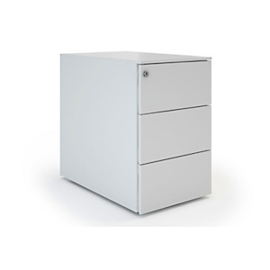 Caisson mobile métal petite largeur 3 tiroirs - Aluminium Caisson mobile métal petite largeur 3 tiroirs - Aluminium