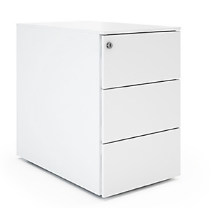 Caisson mobile métal petite largeur 3 tiroirs - Blanc Caisson mobile métal petite largeur 3 tiroirs - Blanc