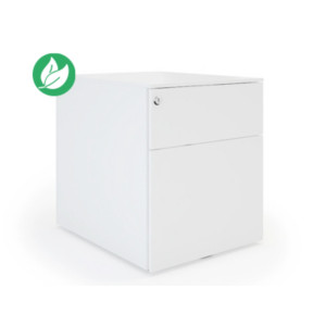 Caisson mobile métal Pro Design - 2 tiroirs - Blanc Caisson mobile métal Pro Design - 2 tiroirs - Blanc