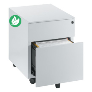 Caisson mobile métal Universal - 2 tiroirs avec serrure - Aluminium Caisson mobile métal Universal - 2 tiroirs avec serrure - Aluminium