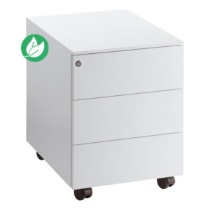 Caisson mobile métal Universal - 3 tiroirs avec serrure - Blanc Caisson mobile métal Universal - 3 tiroirs avec serrure - Blanc