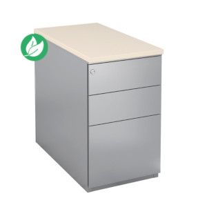Caisson métal hauteur bureau L.42 x P.80 x H.72 cm - Corps Aluminium - Top Argile Caisson métal hauteur bureau L.42 x P.80 x H.72 cm - Corps Aluminium - Top Argile