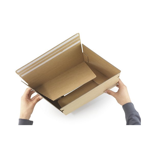 Caixa de cartão canelado simples com dupla fita adesiva "ida e volta" RAJA - 7