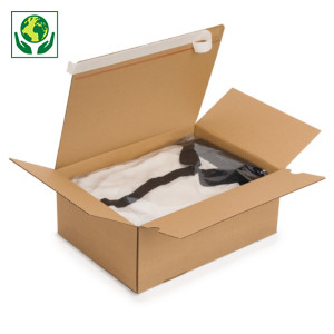 Caixa de cartão canelado simples de montagem instantânea e fecho adesivo Caixa de cartão canelado simples de montagem instantânea e fecho adesivo