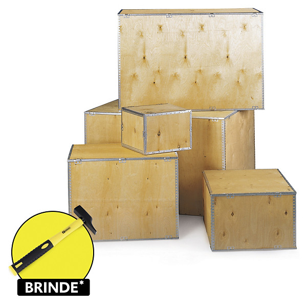 Caixa de madeira contraplacada 78x58x38 cm - 1