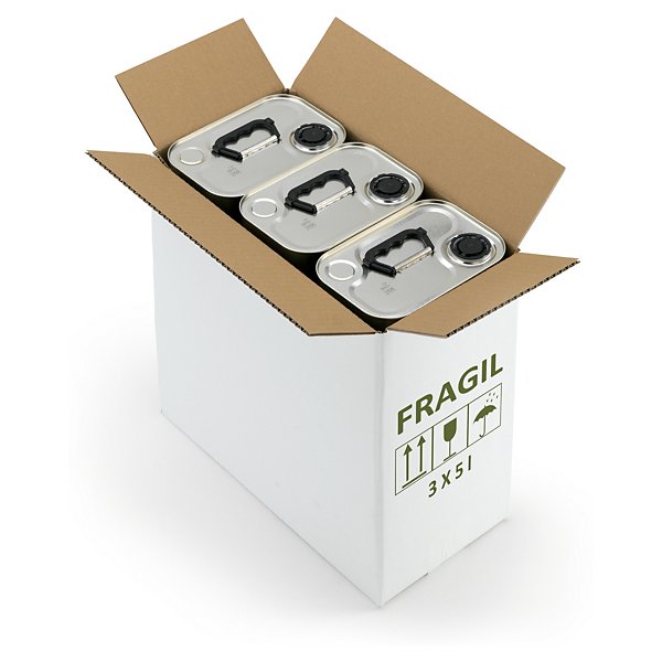 Caixa para azeite com impressão FRÁGIL para 3 garrafões de 5L 17,5x49,5x36 cm - 2