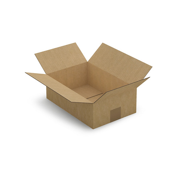 Caixa plana de cartão canelado simples 30x20x10 cm - 1