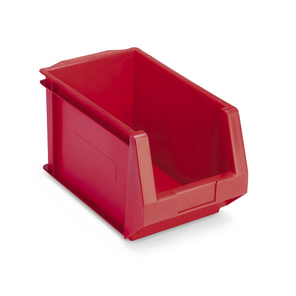 Caixa stock empilhável de plástico vermelha 350 x 210 x 200mm - 1