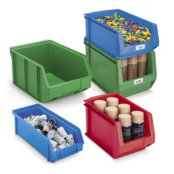 Caixa stock de plástico empilhável verde 500 x 310 x 200mm - 2