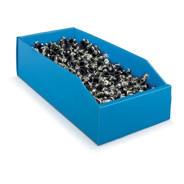 Caixa de stock de polipropileno alveolar azul 380 x 300 x 155mm - 2
