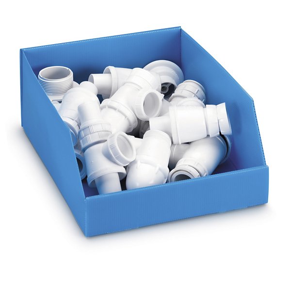 Caixa de stock de polipropileno alveolar azul 380 x 300 x 155mm - 3