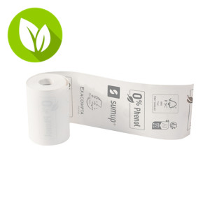 Caja de 20 rollos térmicos 55g 57 x 30 mm, 9m, sin Fenol "SumUp", sin plástico Caja de 20 rollos térmicos 55g 57 x 30 mm, 9m, sin Fenol "SumUp", sin plástico