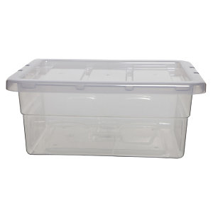Caja de almacenamiento de plástico con tapa apilable transparente 15 l