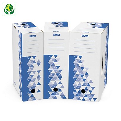 Caja de archivo azul y blanca 10cm RAJA® - 1