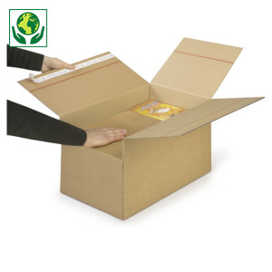 Caja de cartón canal doble adaptable en altura formato A3