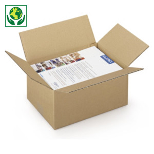 Caja de cartón canal simple de 30 a 40 cm de largo RAJA®