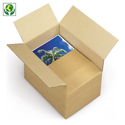 Caja de cartón canal simple adaptable en altura 34x26x8/15cm RAJA® - 1