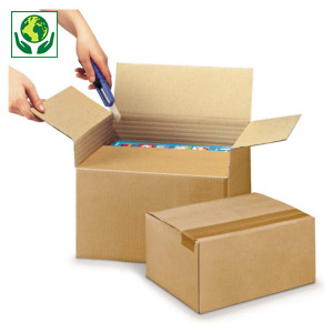 Caja de cartón canal simple adaptable en altura formato A4