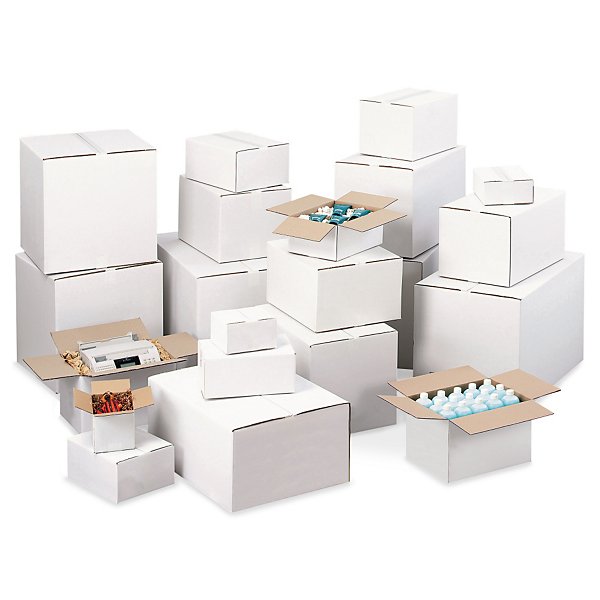 Caja de cartón canal simple blanca 20x15x15cm RAJA® - 2