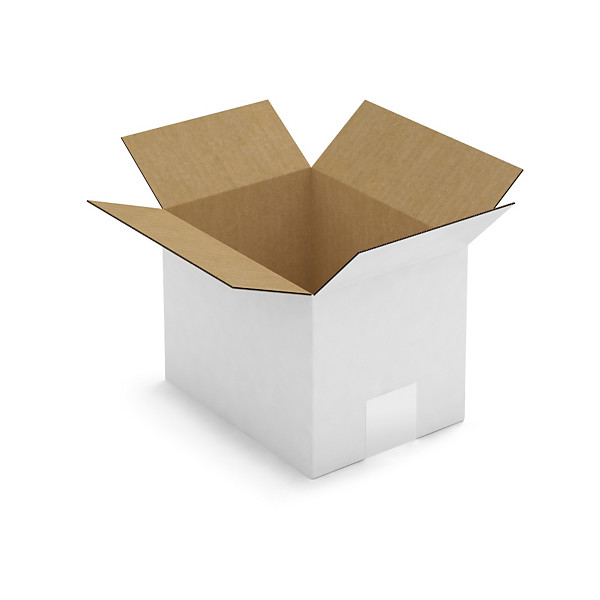 Caja de cartón canal simple blanca 20x15x15cm RAJA® - 1