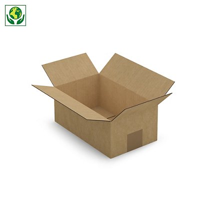 Caja de cartón canal simple plana 25x15x10cm RAJA®