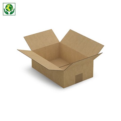Caja de cartón canal simple plana 30x20x10cm RAJA® - 1
