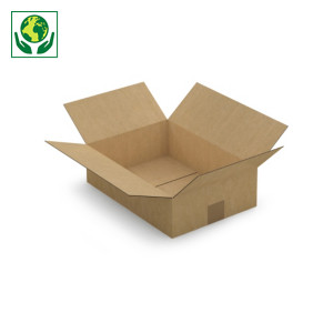 Caja de cartón canal simple plana 35x25x10cm RAJA®