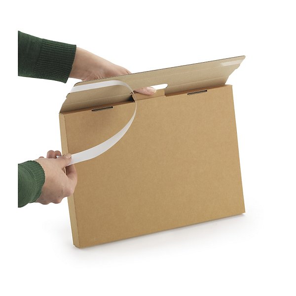 Caja de cartón extraplana con cierre adhesivo 35x25x2,5cm - 4