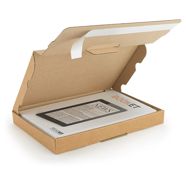 Caja de cartón extraplana con cierre adhesivo 35x25x2,5cm - 1