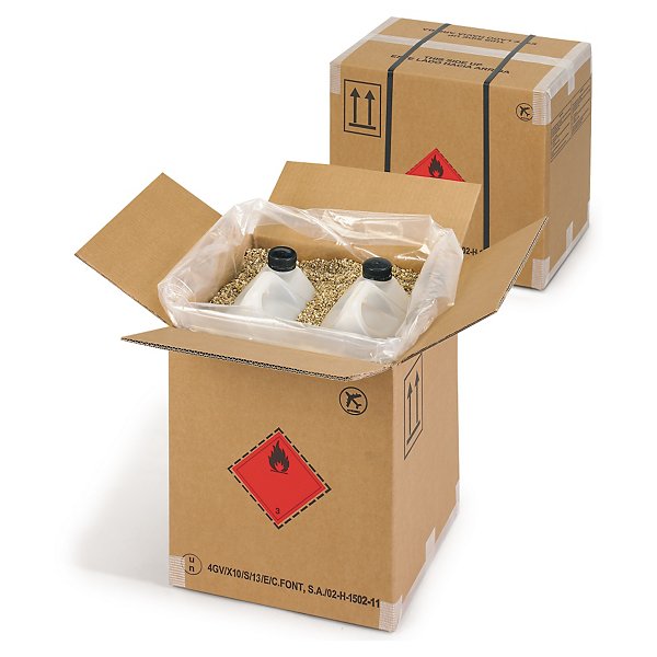 Caja de cartón homologada para materias peligrosas 33x33x38cm - 3
